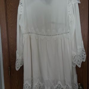 White long sleeve lace dress | size xxl